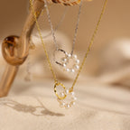 Twisted Pearl Necklace Silver 18K Gold Plated