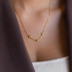 Multiple Bubble Letter Necklace Silver 18K Gold Plated