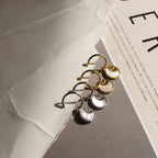 Pia Pearl Coin Hoops Silver 18K Gold Plated