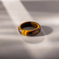 Skinny Tiger's Eye Ring Silver 18K Gold Plated