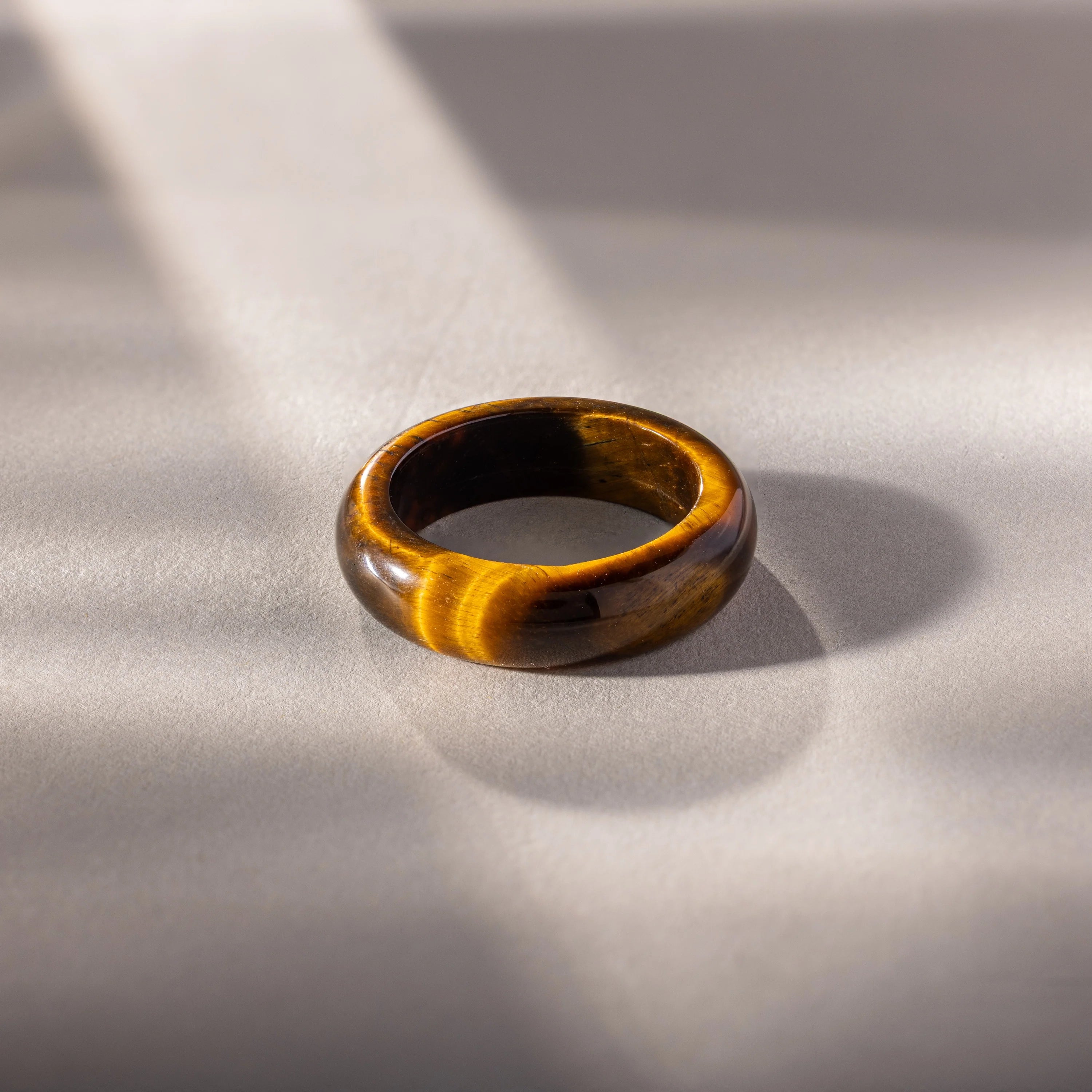 Skinny Tiger's Eye Ring Silver 18K Gold Plated