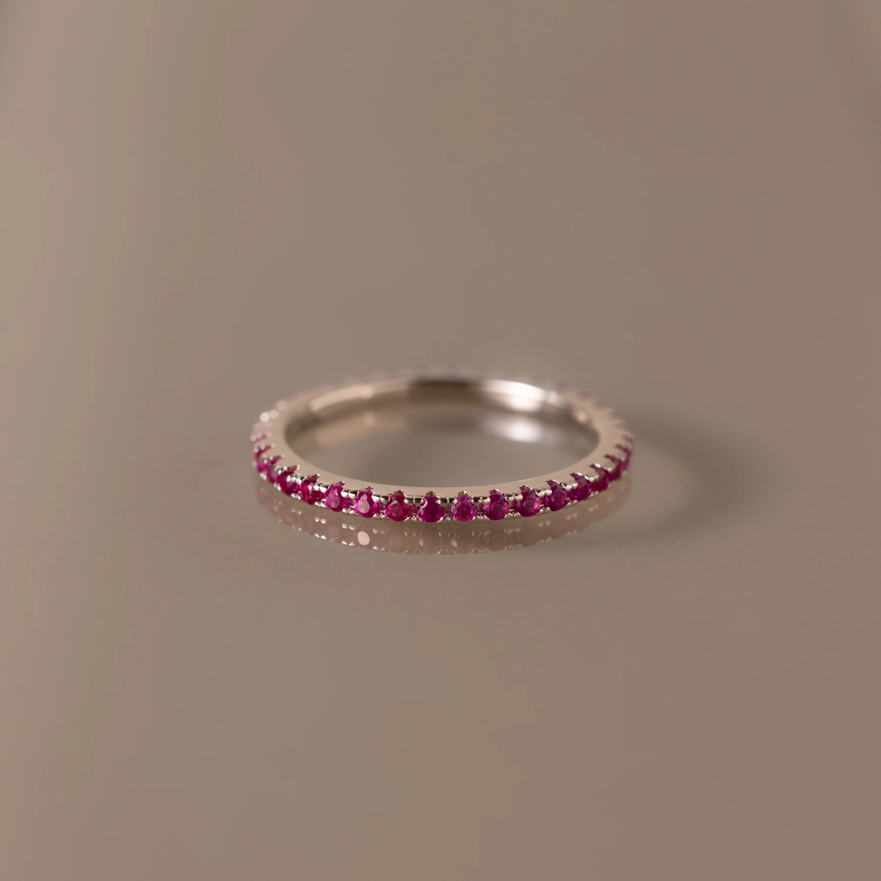 Endless Eternity Ruby Ring Silver 18K Gold Plated