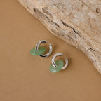 Clara Jade Duo Hoops Silver 18K Gold Plated