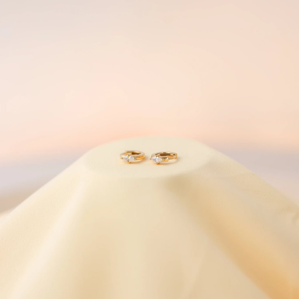 Aurora Marquise Diamond Huggie Earrings
