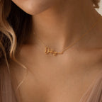 Tiny Summer Name Necklace Silver 18K Gold Plated