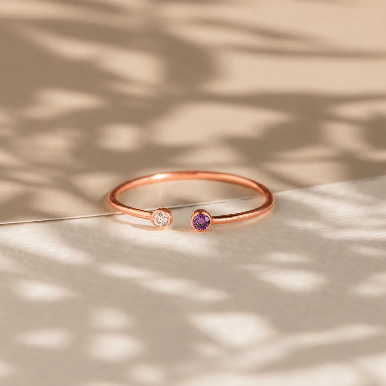 Tiny Dual Birthstone Ring