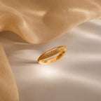 Diamond Pave Curve Dome Ring Silver 18K Gold Plated