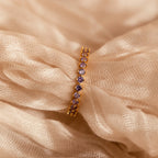 Amethyst Eternity Ring Silver 18K Gold Plated