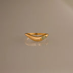 Zen Gemstone Curve Ring Silver 18K Gold Plated
