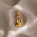 Diamond Banana Pavé Clasp Charm Silver 18K Gold Plated