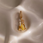Diamond Banana Pavé Clasp Charm Silver 18K Gold Plated