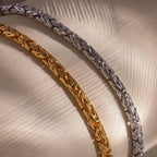 Byzantine Link Bracelet   Silver 18K Gold Plated