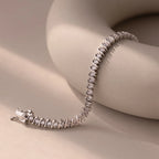 Diamond S-Link Tennis Bracelet Silver 18K Gold Plated