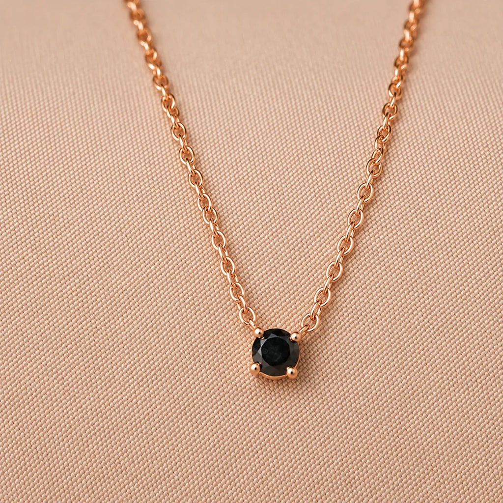 Onyx Dainty Diamond Necklace