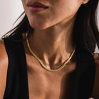 Thick Mesh Chain Necklace Silver 18K Gold Plated