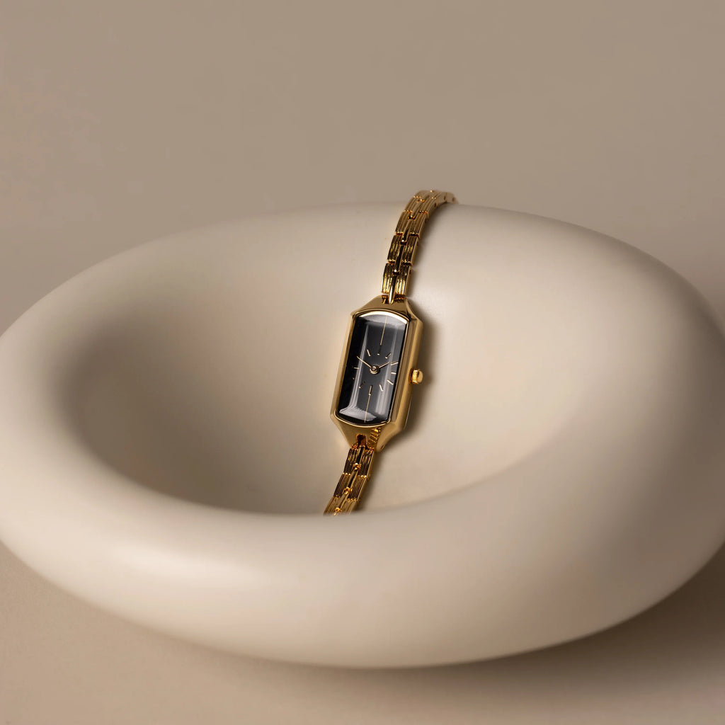 Midnight Link Timepiece Silver 18K Gold Plated