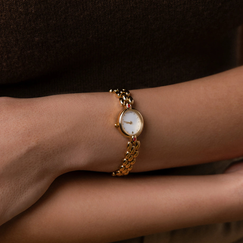 Cherry Blossom Timepiece Silver 18K Gold Plated