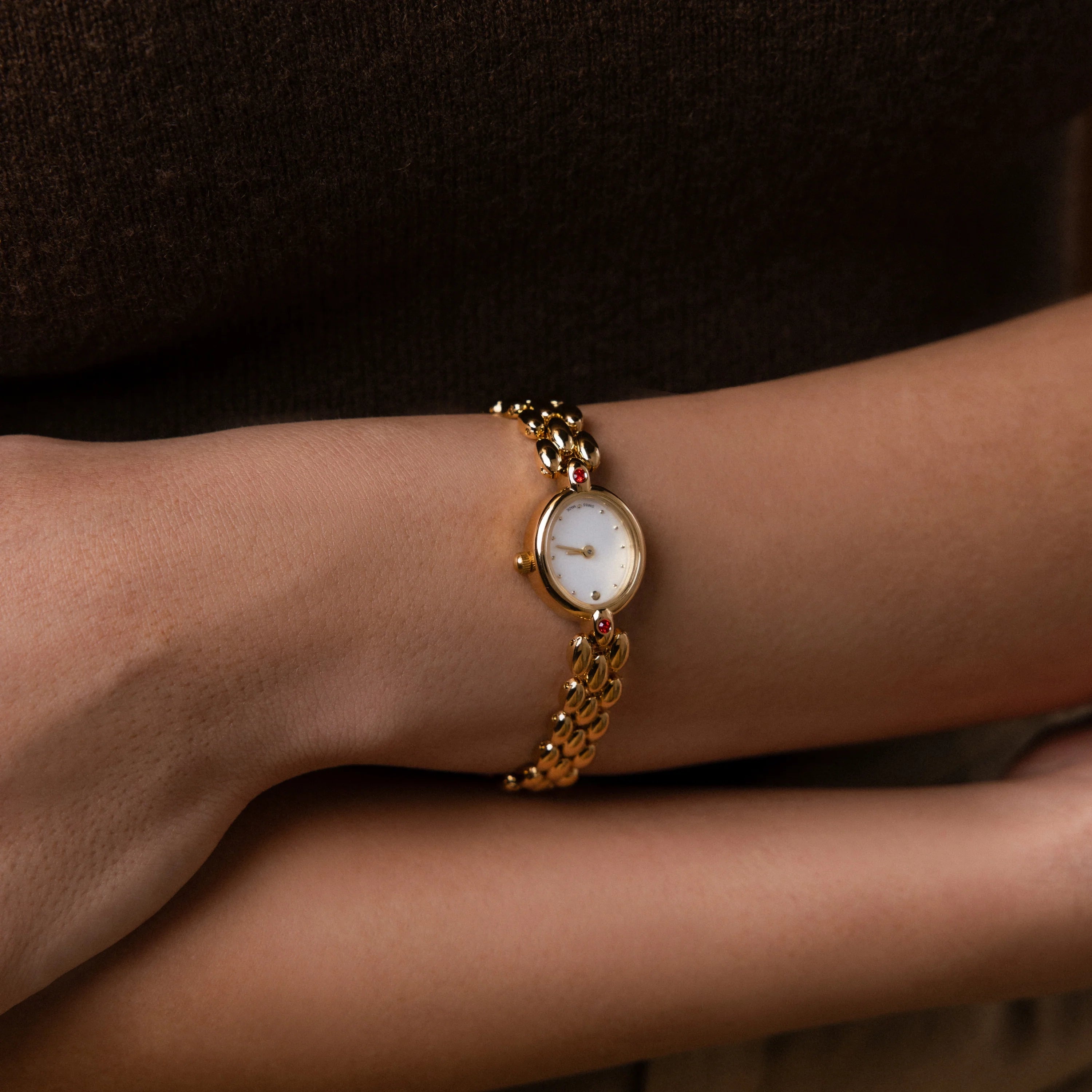 Cherry Blossom Timepiece Silver 18K Gold Plated