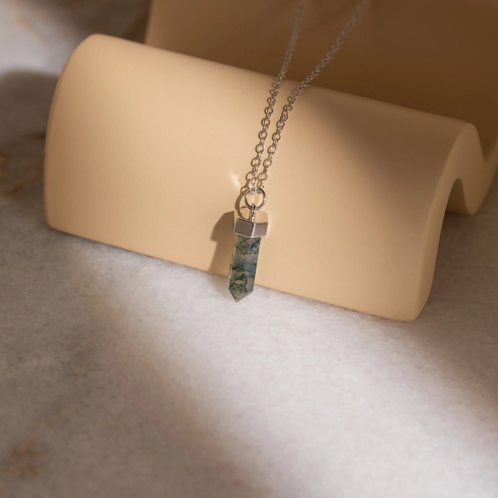 Agate Quartz Necklace Silver 18K Gold Plated