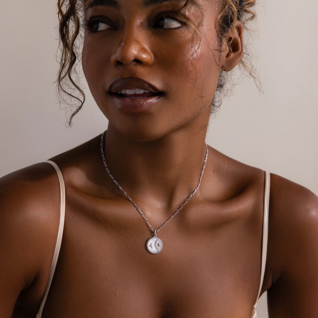 Gabi Coin Necklace Silver 18K Gold Plated