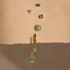 Jade Marquise Huggies Silver 18K Gold Plated