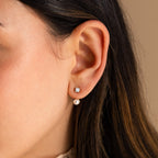 Diamond Pearl Ear Jackets Silver 18K Gold Plated
