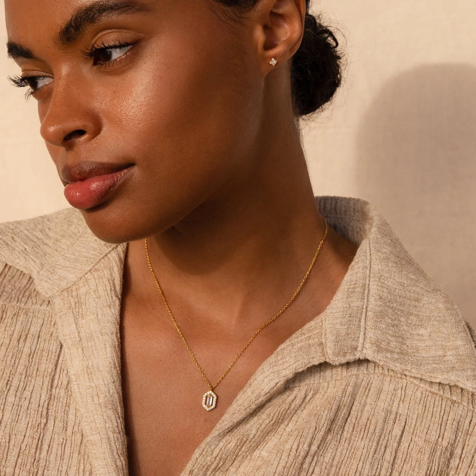 Daydreamer Diamond Necklace Silver 18K Gold Plated