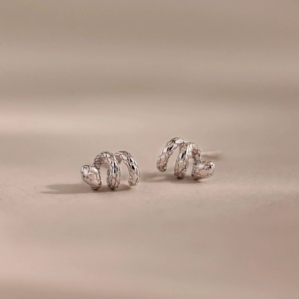 Twisted Snake Studs Silver 18K Gold Plated