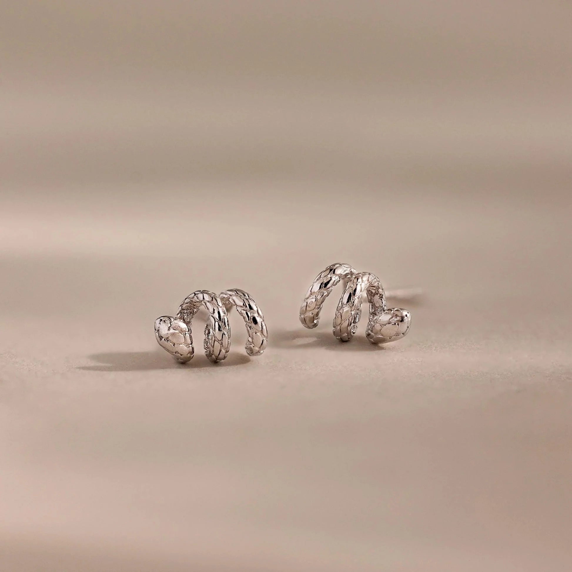 Twisted Snake Studs Silver 18K Gold Plated