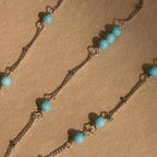 Turquoise Satellite Necklace Silver 18K Gold Plated
