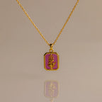 Birth Flower Charm Necklace Silver 18K Gold Plated