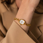 Heirloom Chain Link Timepiece Silver 18K Gold Plated