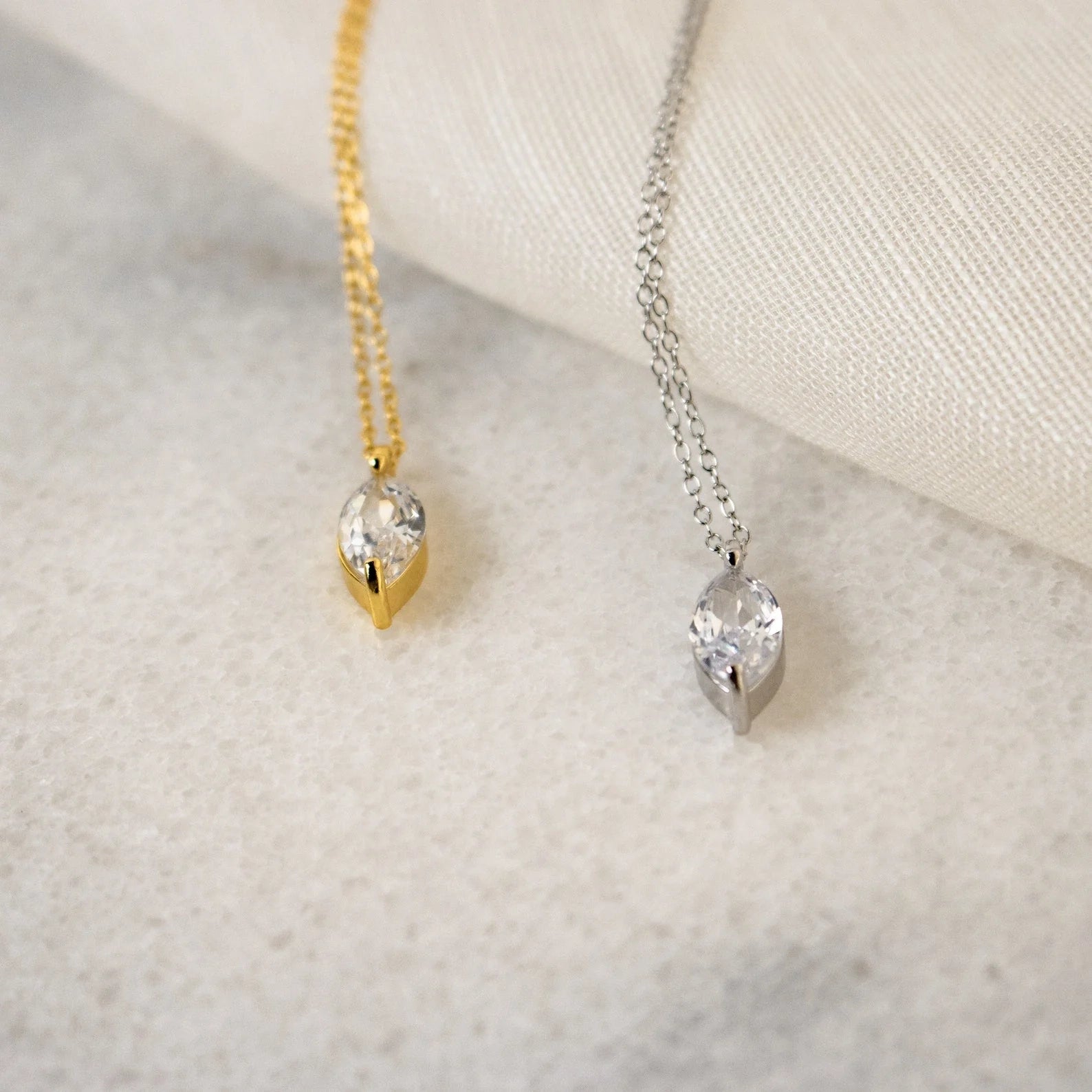 Elegant Romance: Athens Marquise Diamond Necklace