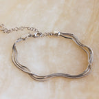 Triple Snake Chain Bracelet Silver 18K Gold Plated