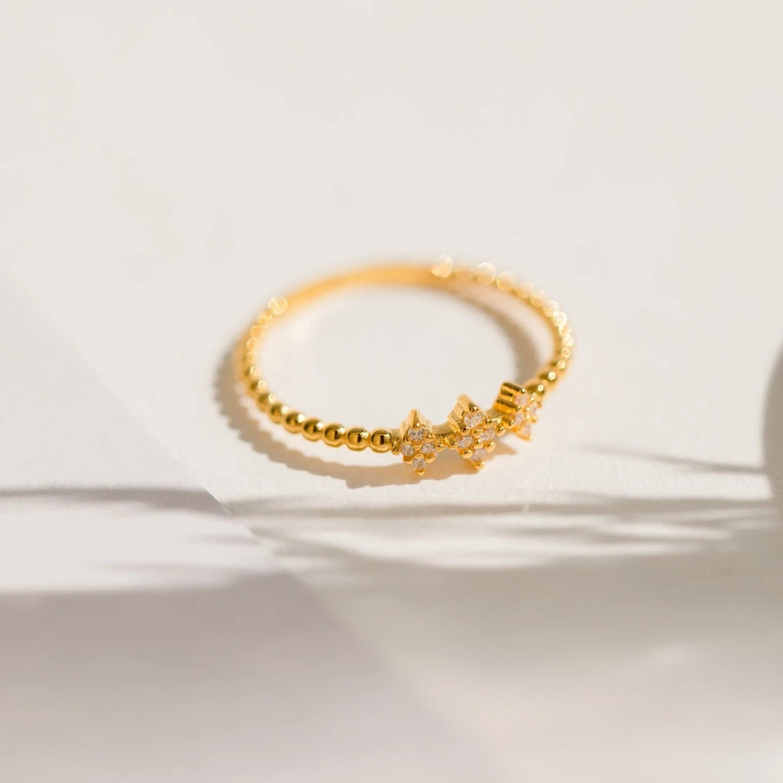 Jasmine Beaded Diamond Ring