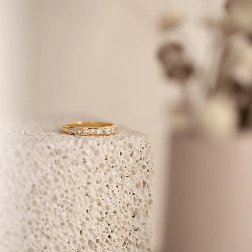 Evermore Diamond Band Silver 18K Gold Plated