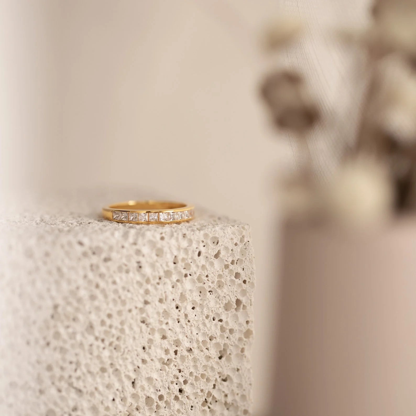 Evermore Diamond Band Silver 18K Gold Plated