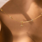 Ivy Diamond Station Necklace Silver 18K Gold Plated