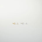 Elena Diamond Studs Silver 18K Gold Plated