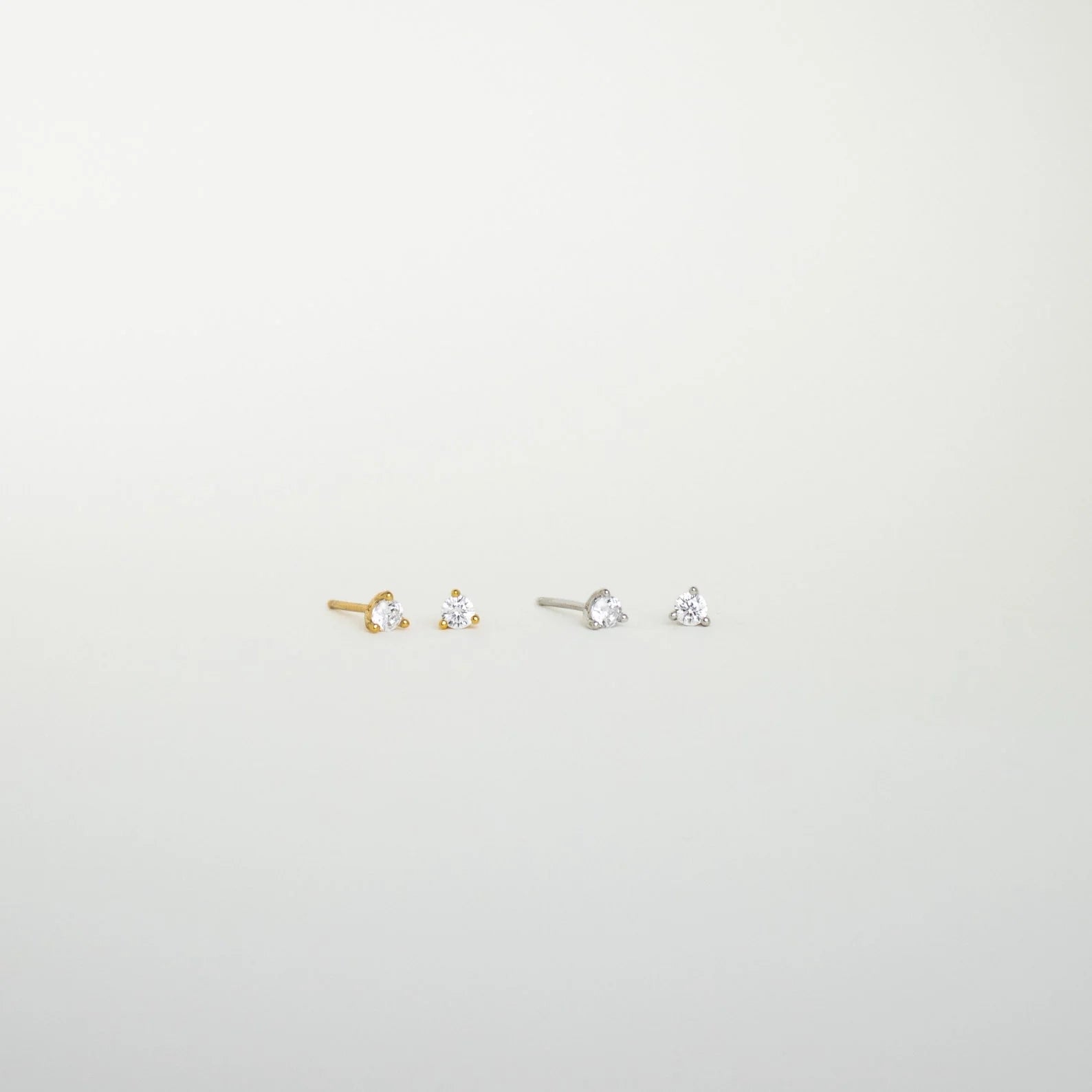 Elena Diamond Studs Silver 18K Gold Plated