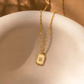 Newsletter Ribbed Initial Necklace Silver 18K Gold Plated