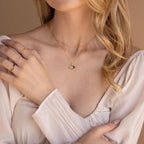 Malachite & Moonstone Necklace Silver 18K Gold Plated