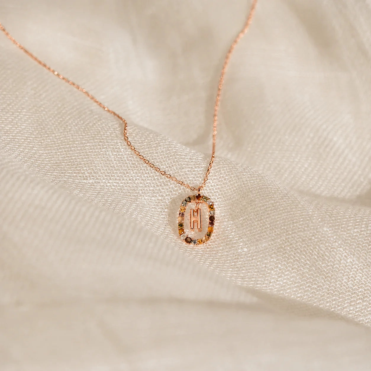 Rainbow Initial Necklace