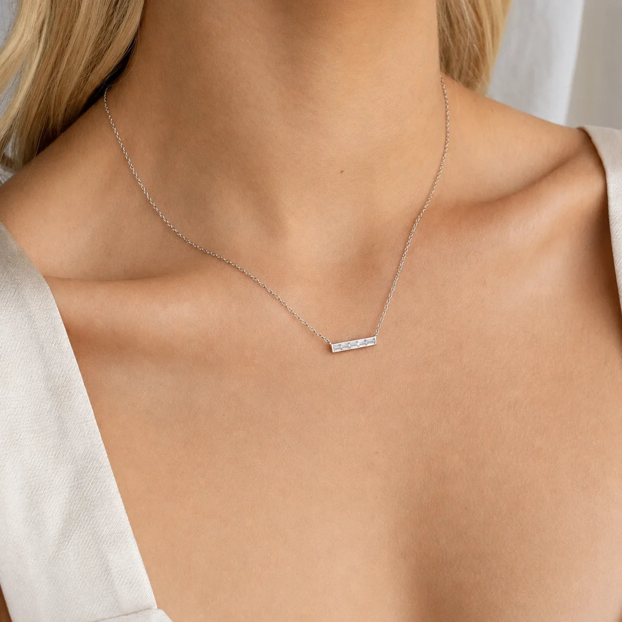 Diamond Bar Necklace