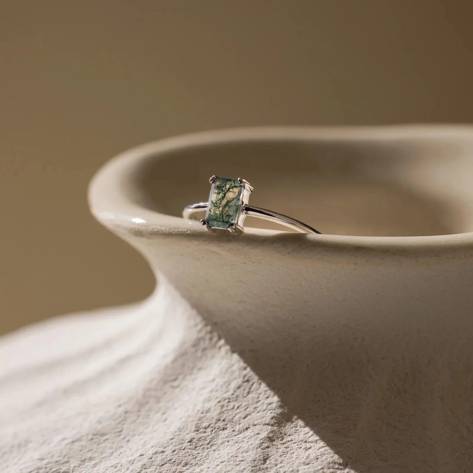 Agate Emerald Stack Ring