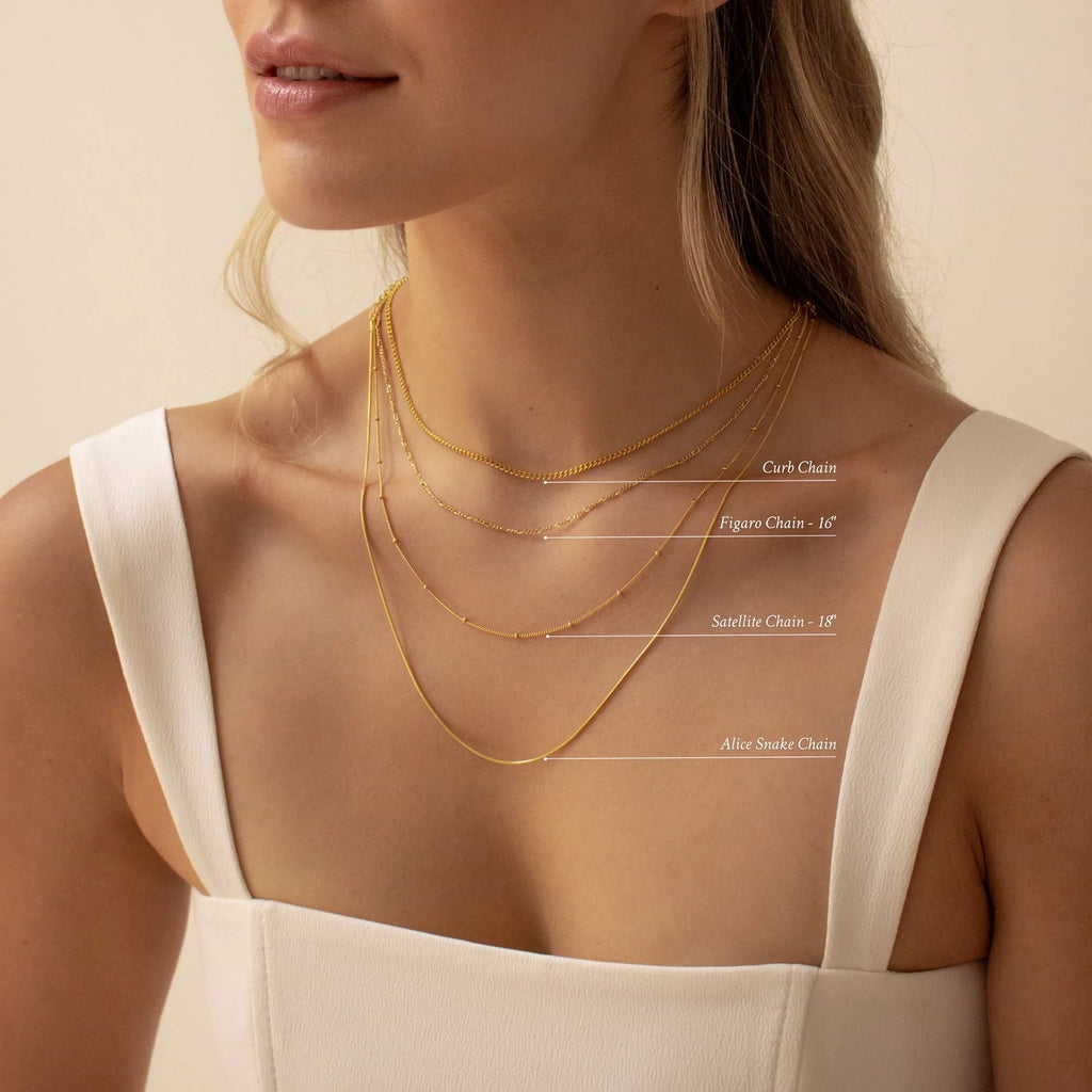 Essential Necklace Chains Silver 18K Gold Plated