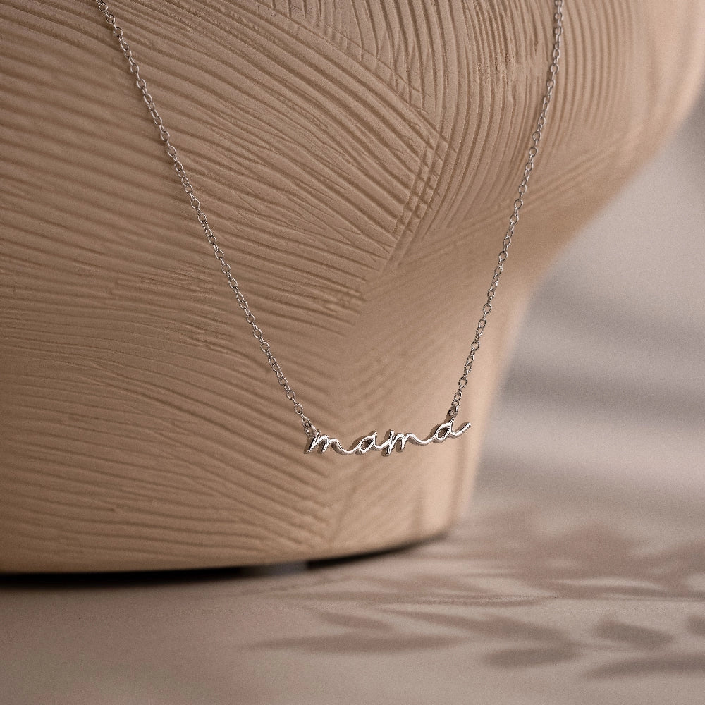 Dainty Mama Necklace Silver 18K Gold Plated