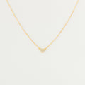 Pave Heart Charm Necklace Silver 18K Gold Plated