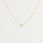 Pave Heart Charm Necklace Silver 18K Gold Plated