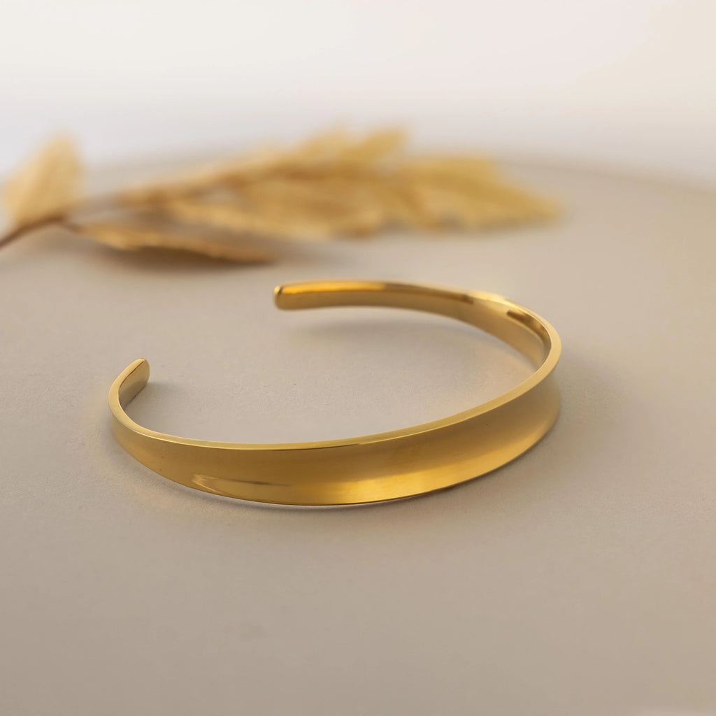 Dome Cuff Bracelet Silver 18K Gold Plated